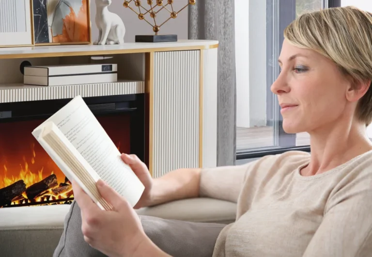 Fluted Fireplace TV Stand 15 1