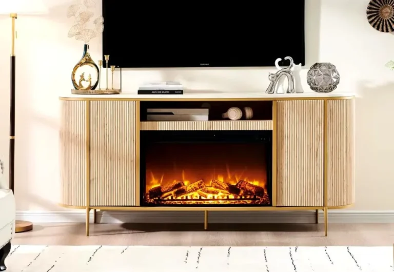 Fluted Fireplace TV Stand 3 1