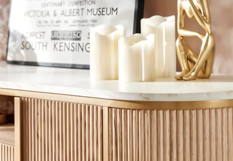 Fluted Fireplace TV Stand 4 1