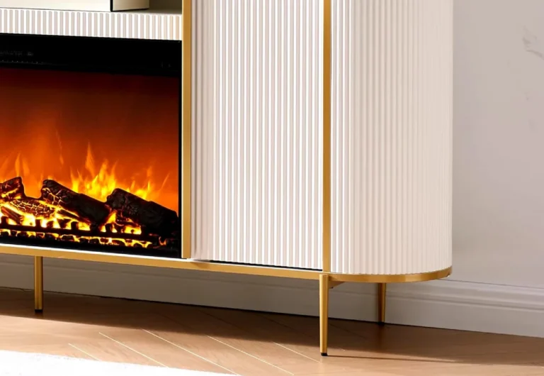Fluted Fireplace TV Stand 8 1 1