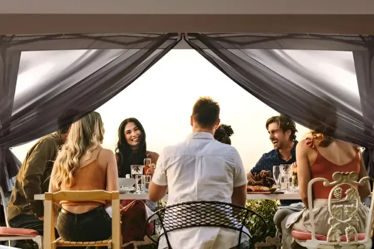 Outdoor Pop Up Gazebo with Mesh Walls 4 1