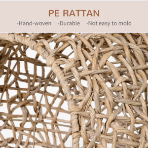 Woven Cat Bed, Elevated with Cushion, Beige 20.5in - Image 6
