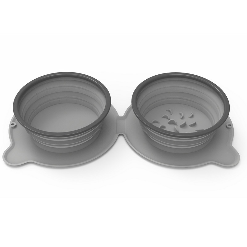 Silicone Dog Bowls, Foldable Double Travel Feeding Set - Image 5