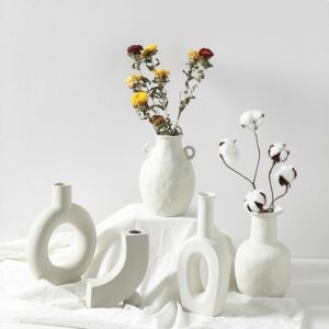 Ceramic flower vase, Nordic style table decoration - MoraDecor
