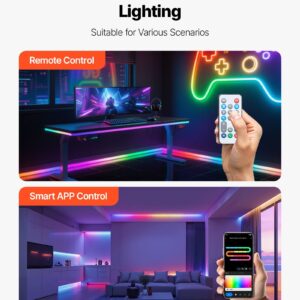 LED Neon Rope Light, 16.4ft RGB with App and Remote - Image 3