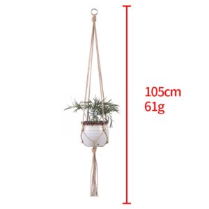 Alternative view of Plant Hanging Basket, Hand-Woven Cotton Rope Sling