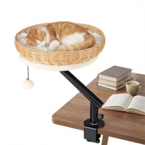Desktop cat bed perch, 360 rotatable with jingling ball - MoraDecor