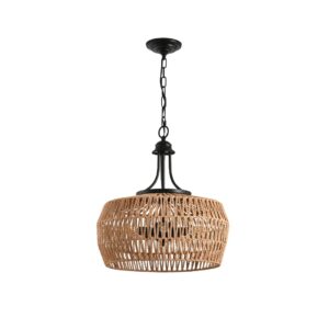 Boho Pendant Light, Hemp Rope Hanging Lamp - Image 10