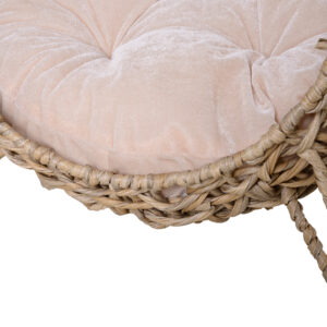 Woven Cat Bed, Elevated with Cushion, Beige 20.5in - Image 3