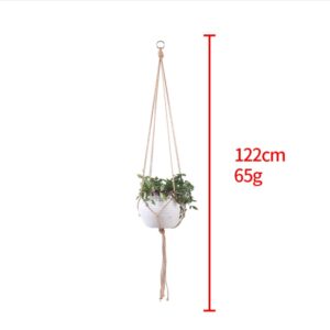 Plant Hanging Basket, Hand-Woven Cotton Rope Sling - Image 5