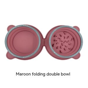 Silicone Dog Bowls, Foldable Double Travel Feeding Set - Image 4