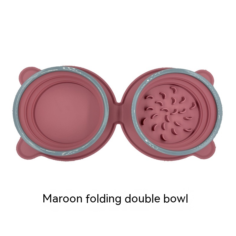 Silicone Dog Bowls, Foldable Double Travel Feeding Set - Image 4