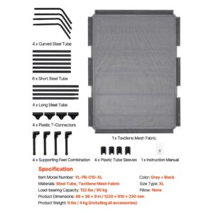 Alternative view of Heavy Duty Dog Cot, Steel Frame Elevated Bed XL, Grey