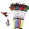 Cat teaser wand, feather stick with spring bells - MoraDecor