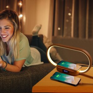 Touch Control Bedside Lamp with Wireless Charging - Image 4