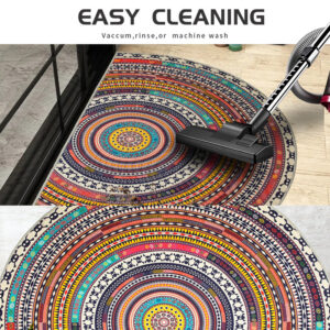 Bohemian Door Mat, Semi-Circle Mandala Design - Image 6