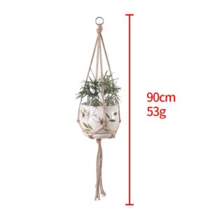 Plant Hanging Basket, Hand-Woven Cotton Rope Sling - Image 4