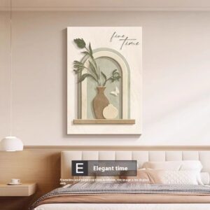 Abstract Line Art Painting, Cream Minimalist - Image 9