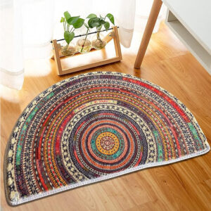 Bohemian Door Mat, Semi-Circle Mandala Design - Image 4