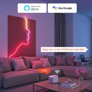 Alternative view of LED Neon Rope Light, 16.4ft RGB with App and Remote