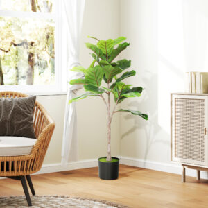 Fiddle Leaf Fig Tree, Artificial 43in Potted - Image 7