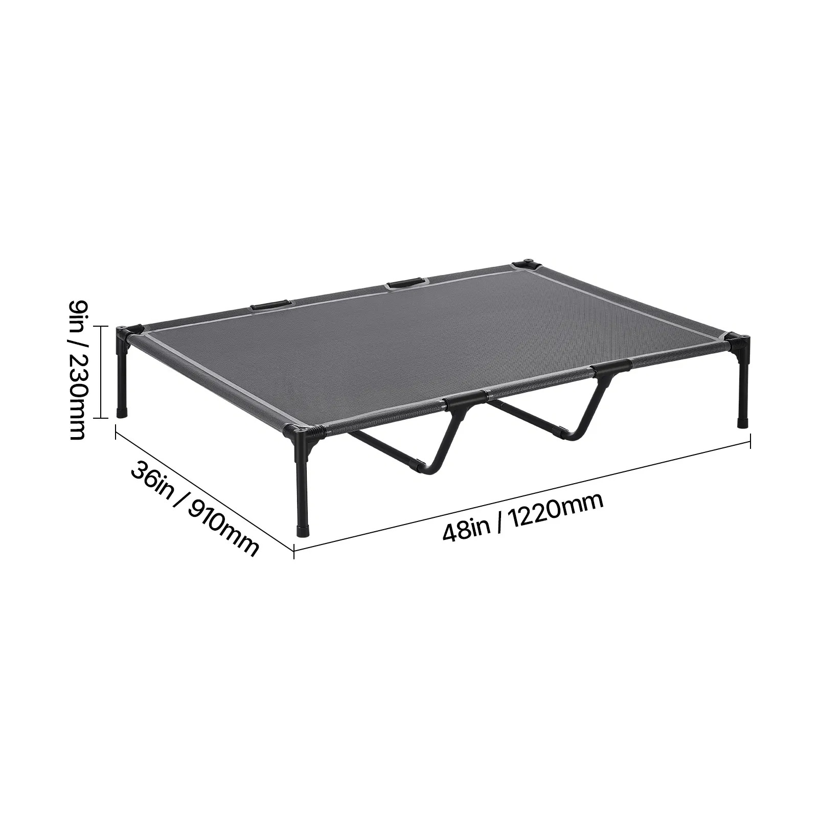 Heavy Duty Dog Cot, Steel Frame Elevated Bed XL, Grey - Image 6