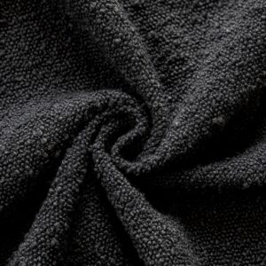 Boucle Throw Pillow Cover 18x18in, Black Textured - Image 3