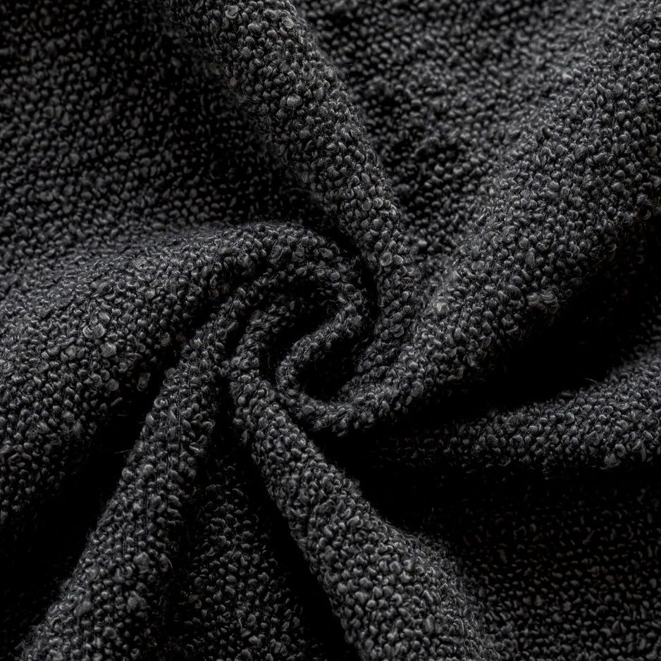 Boucle Throw Pillow Cover 18x18in, Black Textured - Image 3