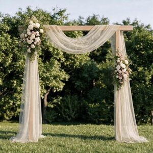Gauze Table Runner, 10ft Pearl Beige for Dining and Parties - Image 5
