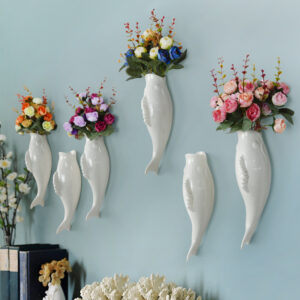 Ceramic wall vase, goldfish 3D hanging decoration - MoraDecor