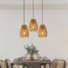 Rustic hemp rope pendant light, farmhouse fixture - MoraDecor