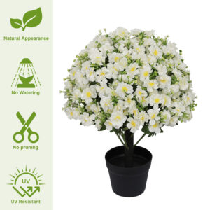 Faux Potted Plant Set, Snow Lotus UV-Resistant - Image 6