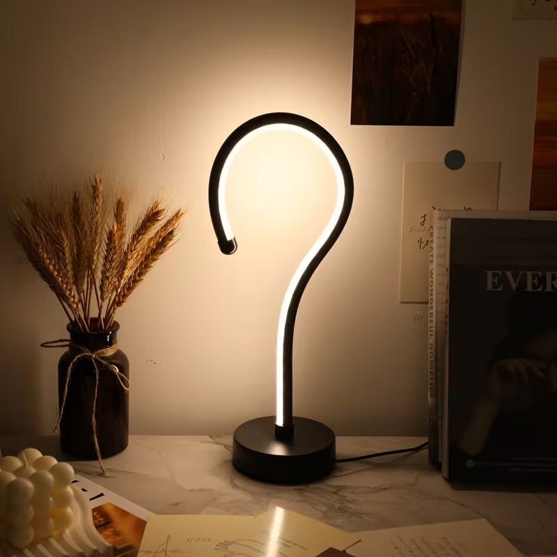 Question Mark Table Lamp, USB 3-Color Dimmable - Image 5