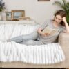 Faux fur throw blanket, soft 50x60in cozy bed blanket - MoraDecor