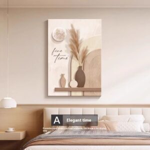 Abstract Line Art Painting, Cream Minimalist - Image 3