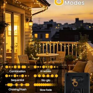 Solar String Lights, 2-Pack 240 LED Waterproof - Image 4