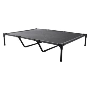 Heavy duty dog cot, steel frame elevated bed XL grey - MoraDecor