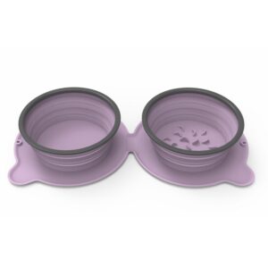 Silicone Dog Bowls, Foldable Double Travel Feeding Set - Image 3