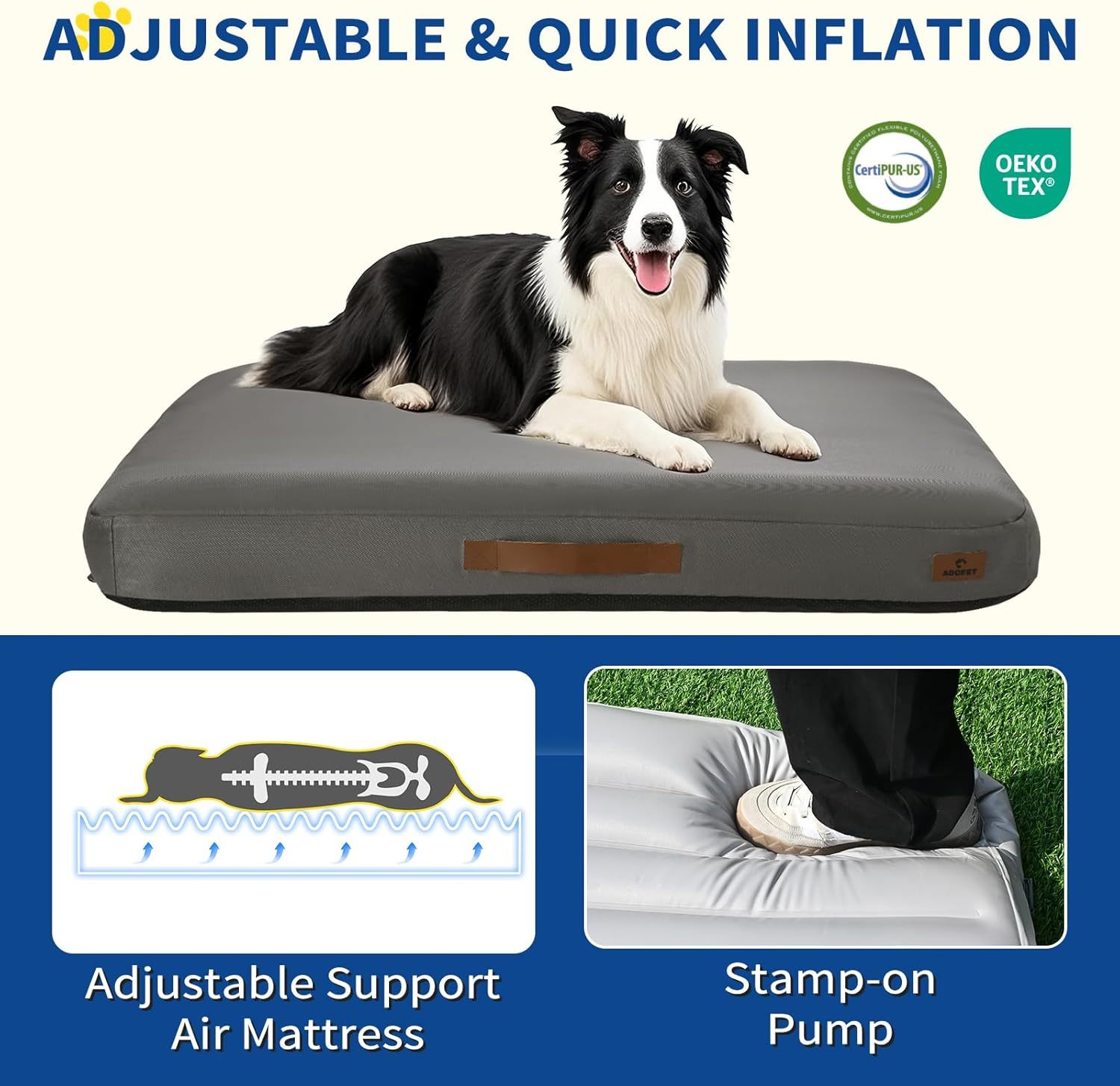 Inflatable Dog Bed, Waterproof Outdoor Travel Mat, Medium - Image 4