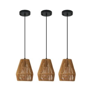 Rustic Hemp Rope Pendant Light, Farmhouse Fixture - Image 4