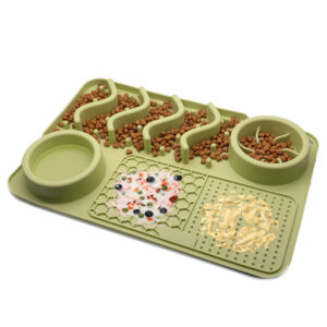 Alternative view of Dog Licking Mat, Silicone Smelling Mat and Food Bowl