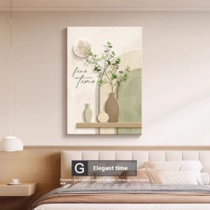 Abstract Line Art Painting, Cream Minimalist - Image 7