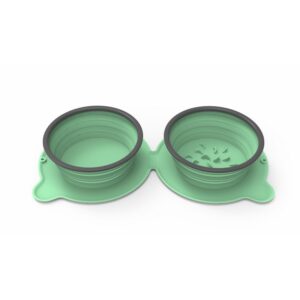 Silicone Dog Bowls, Foldable Double Travel Feeding Set - Image 8