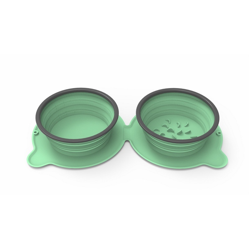 Silicone Dog Bowls, Foldable Double Travel Feeding Set - Image 8