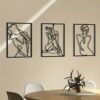 Abstract line art wall sculpture set, 3-piece minimalist - MoraDecor