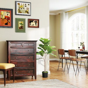 Fiddle Leaf Fig Tree, Artificial 43in Potted - Image 5