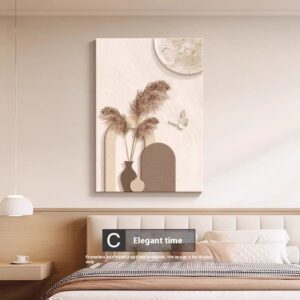 Abstract Line Art Painting, Cream Minimalist - Image 4