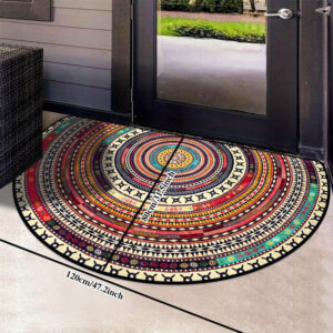 Bohemian Door Mat, Semi-Circle Mandala Design - Image 7