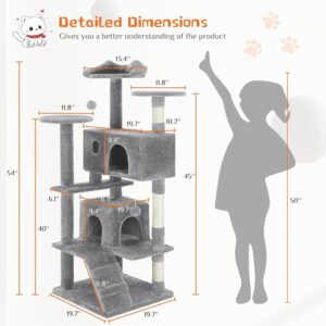 Cat Tree Tower, 54-Inch Multi-Level with Sisal Post - Image 10