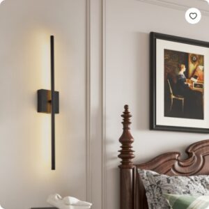 LED Wall Sconce Set of 2, Black Matte Finish - Image 5